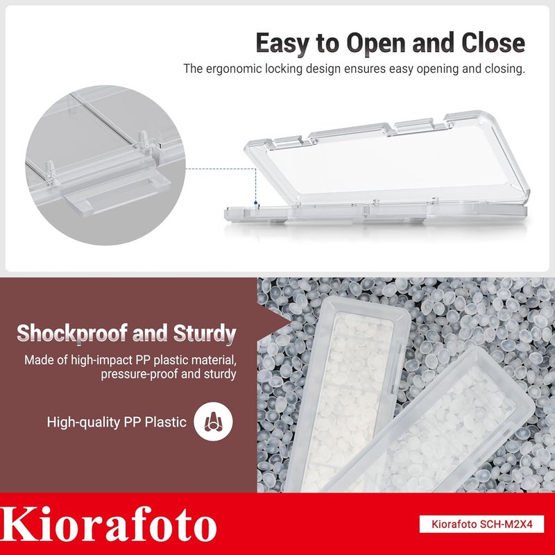 Kiorafoto 4 Pack Clear Plastic M.2 2280 2260 2242 2230 SSD Case, Portable M.2 NVMe 2280 SSD Holder Protective Box Storage with Label, Individual M.2 Drive Storage Case Anti-Static & Shockproof - Image 5